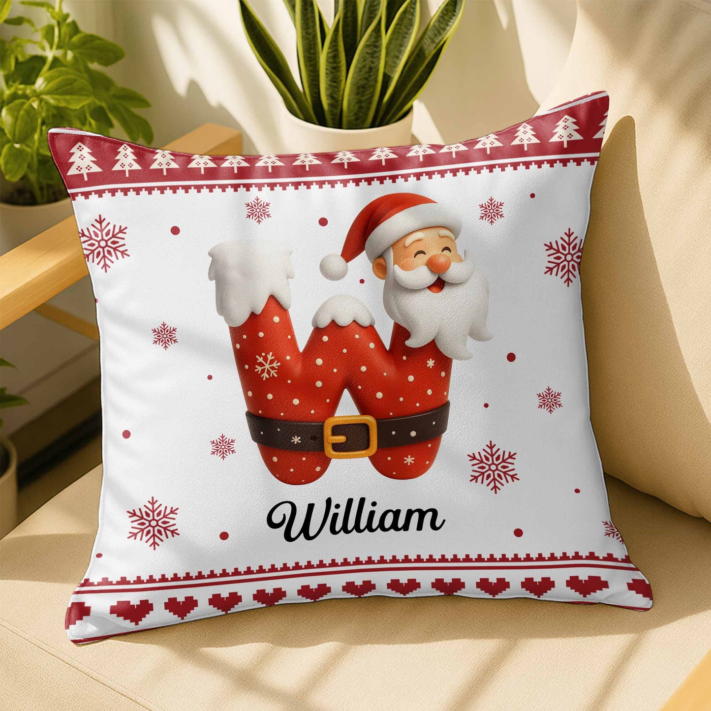 Charming Santa Claus Holiday Festive Pillow