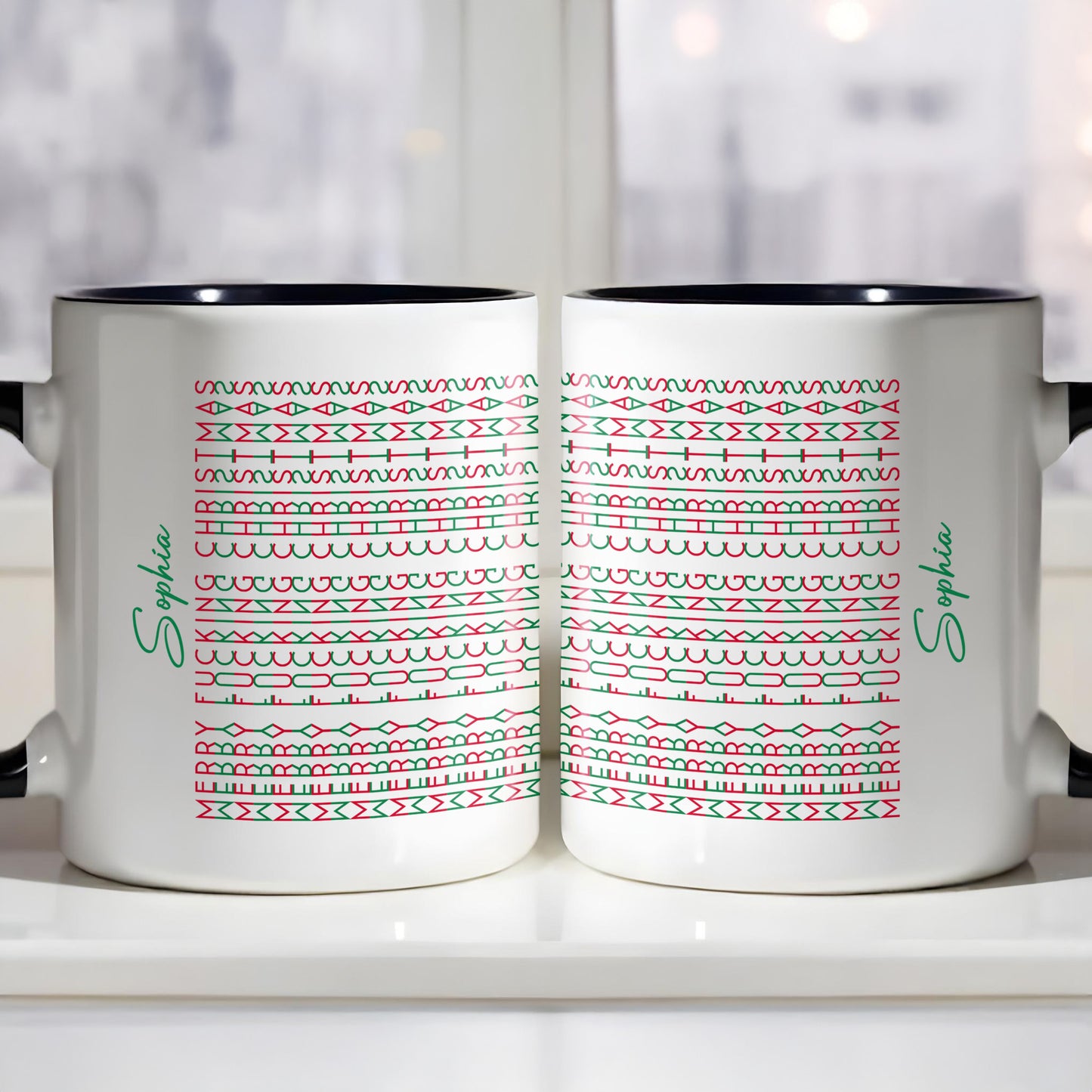 Customizable Name With Geometric Patterns Mug