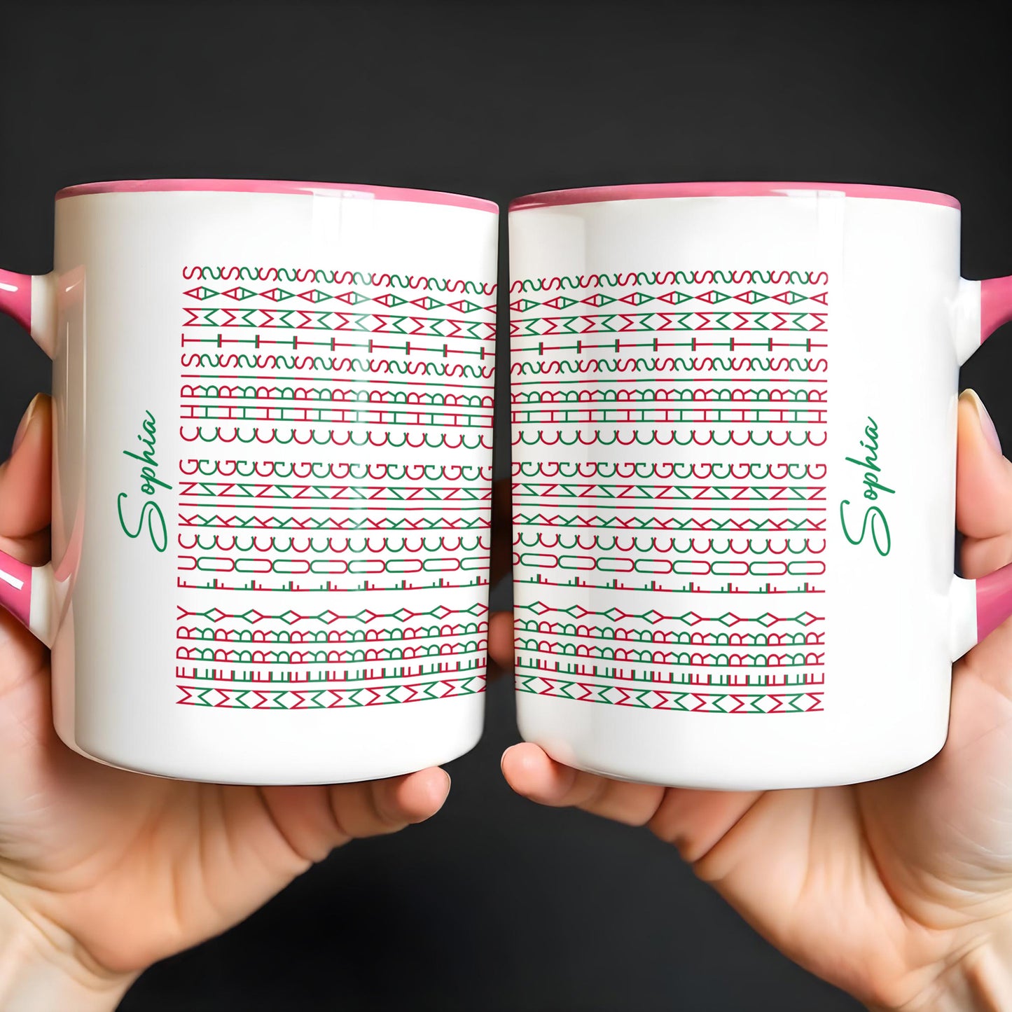 Customizable Name With Geometric Patterns Mug