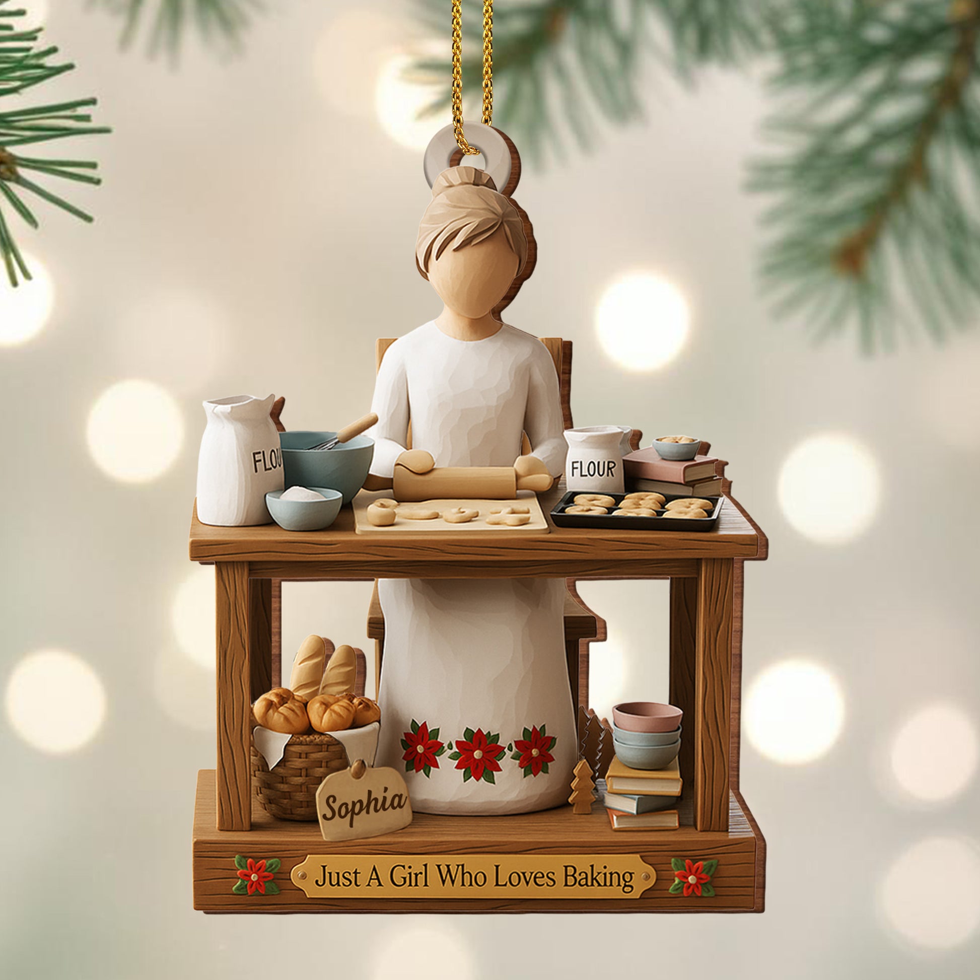 Just A Girl Who Loves Baking, Baking Tools Ornament