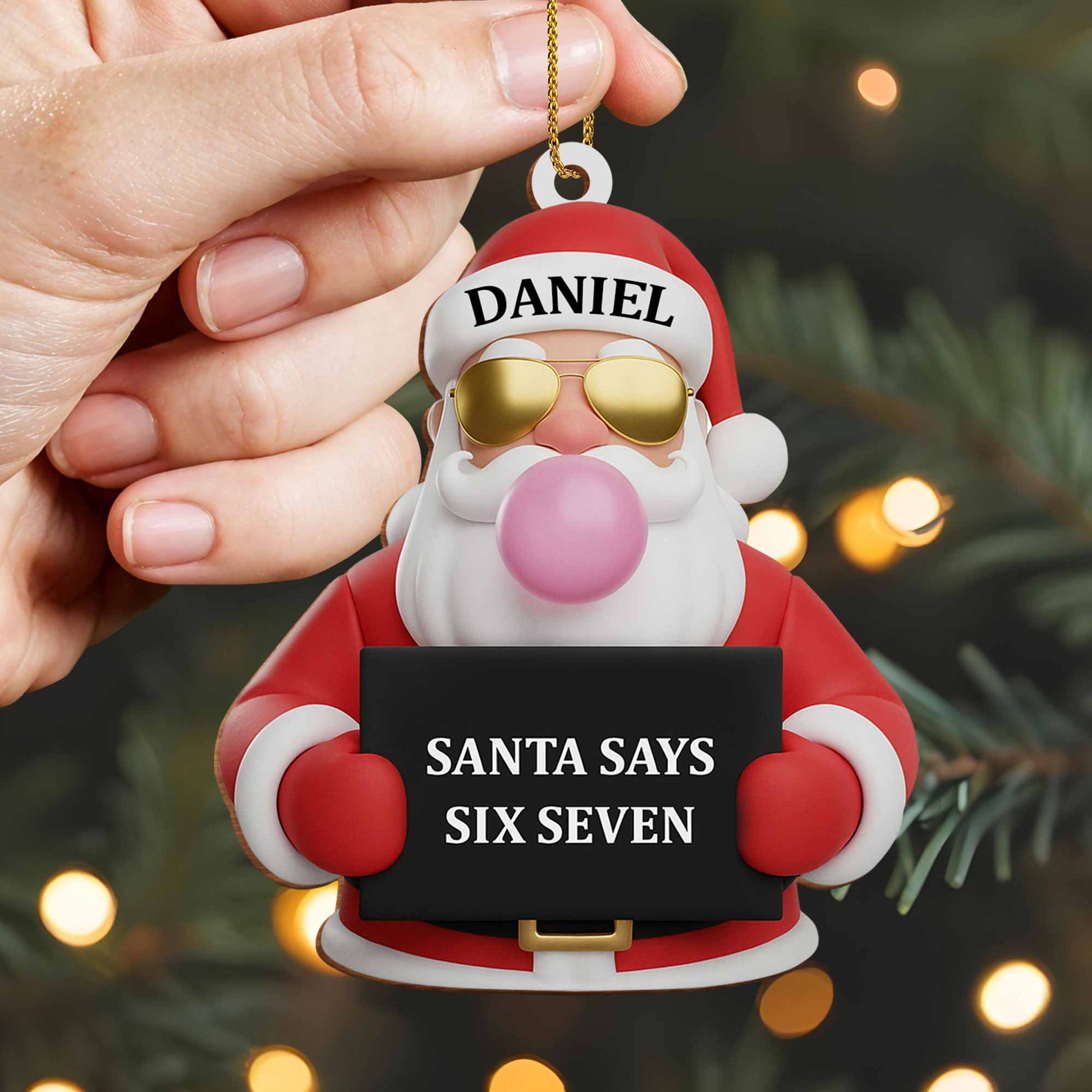 Santa Says Six Seven, Festive Ornament