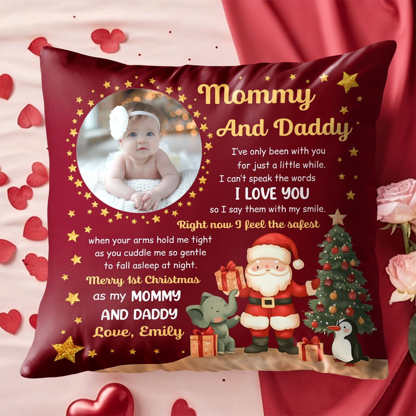 Merry 1st Christmas As My Mommy And Daddy With Seasonal Characters