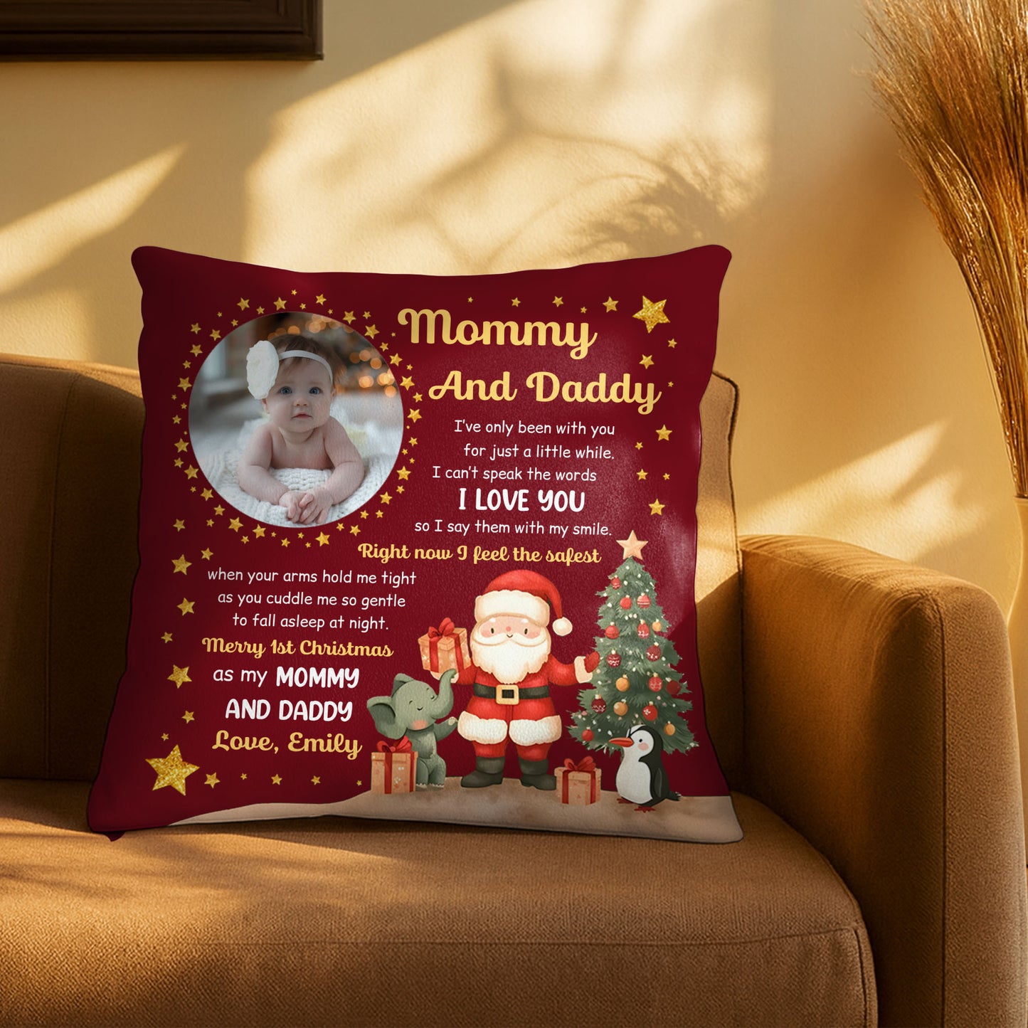 Merry 1st Christmas As My Mommy And Daddy With Seasonal Characters