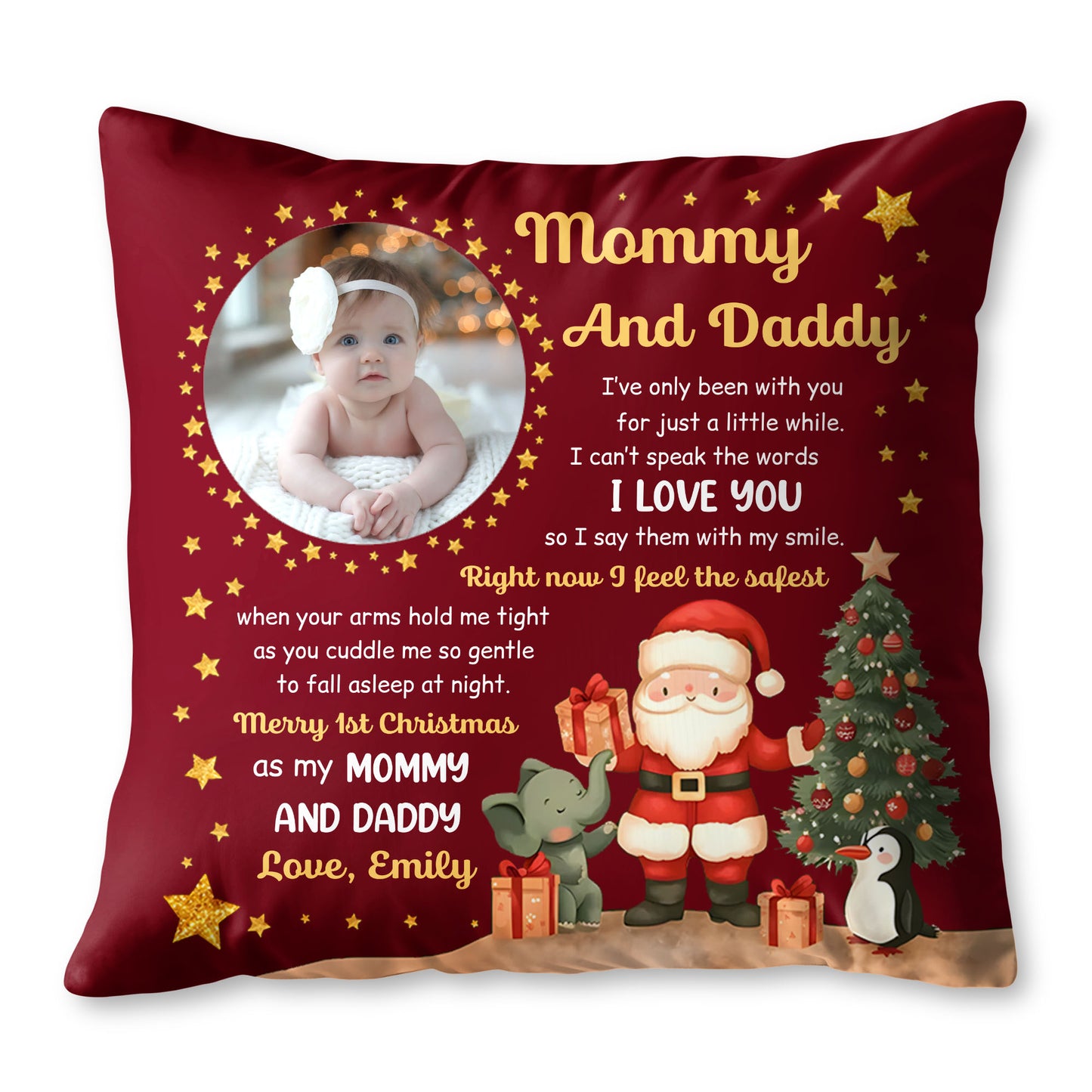 Merry 1st Christmas As My Mommy And Daddy With Seasonal Characters