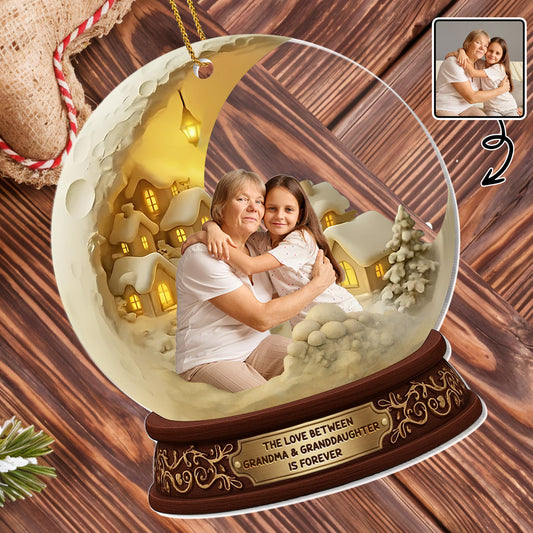 The Love Between Grandma And Granddaughter, Moon And Houses