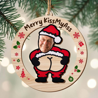 Merry KissMyAss Santa Claus Holiday Ornament