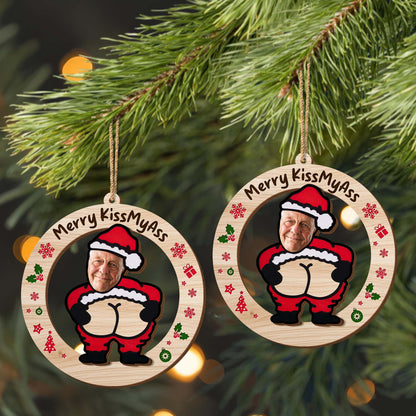 Merry KissMyAss Santa Claus Holiday Ornament