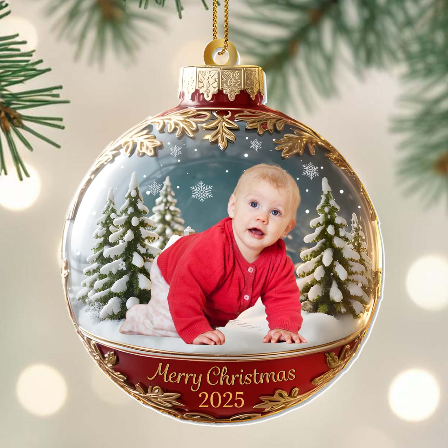 Merry Christmas Baby And Christmas Trees