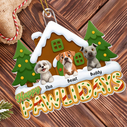 Happy Pawlidays, Dogs And Christmas Tree Ornament