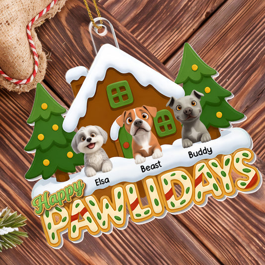 Happy Pawlidays, Dogs And Christmas Tree Ornament