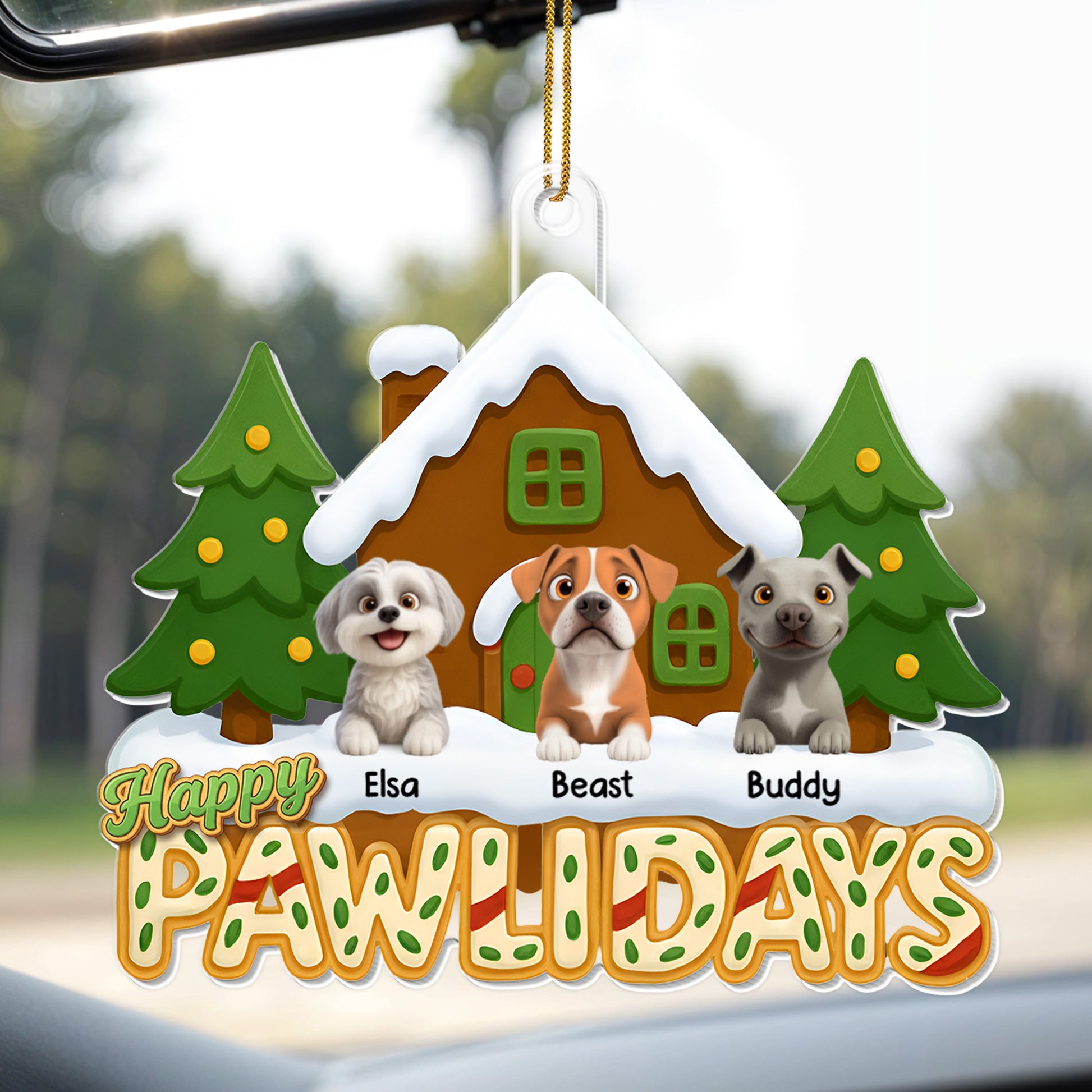 Happy Pawlidays, Dogs And Christmas Tree Ornament