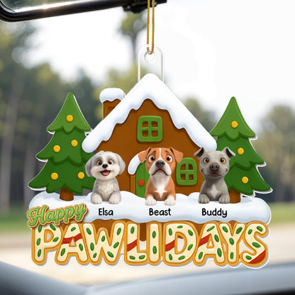 Happy Pawlidays, Dogs And Christmas Tree Ornament