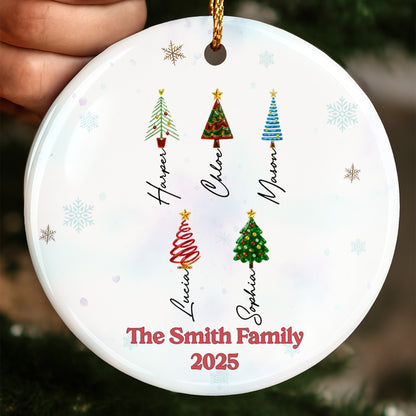 Celebrate A Family Christmas With Trees And Snowflakes