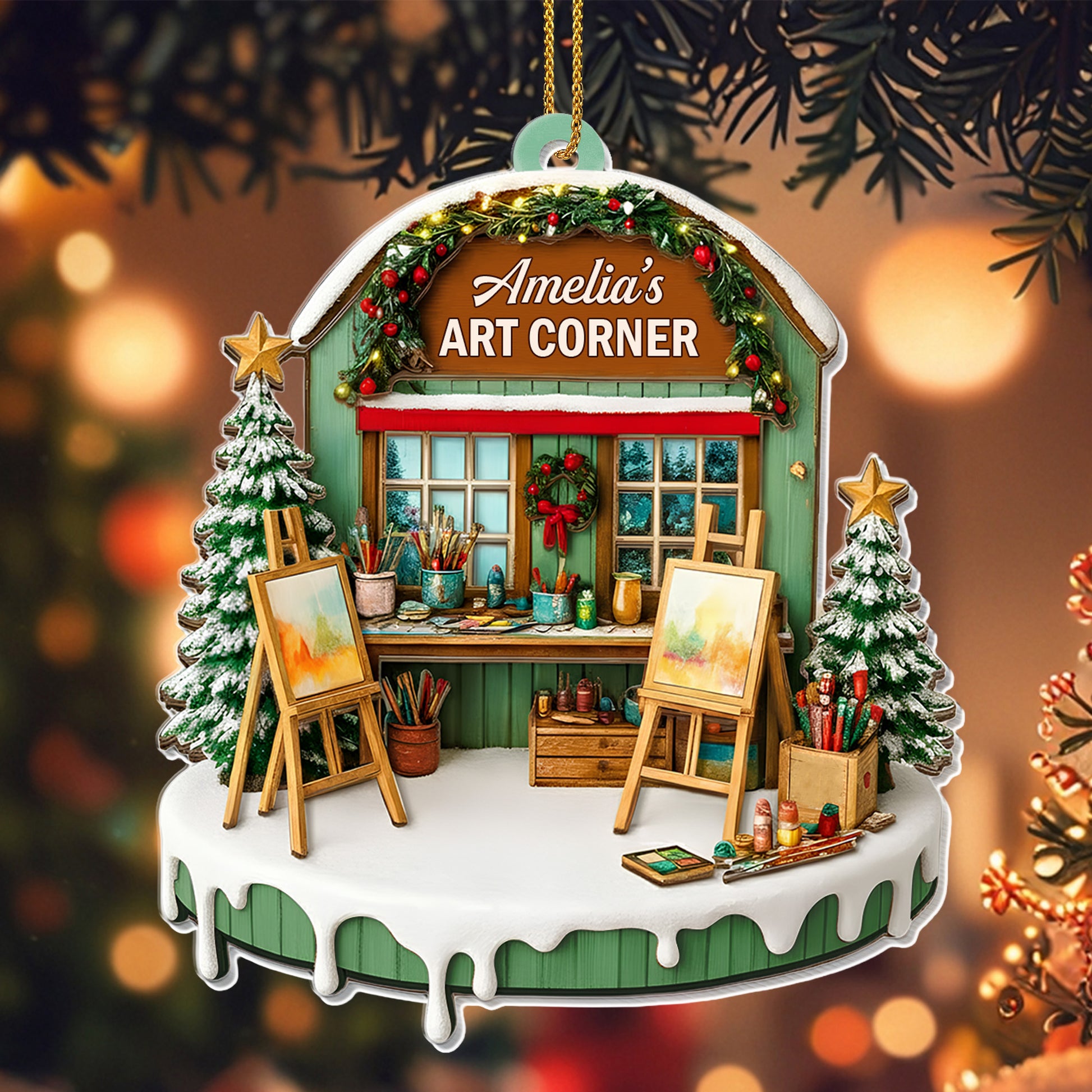 Capture Your Creative Spirit, Art Studio Christmas Ornament