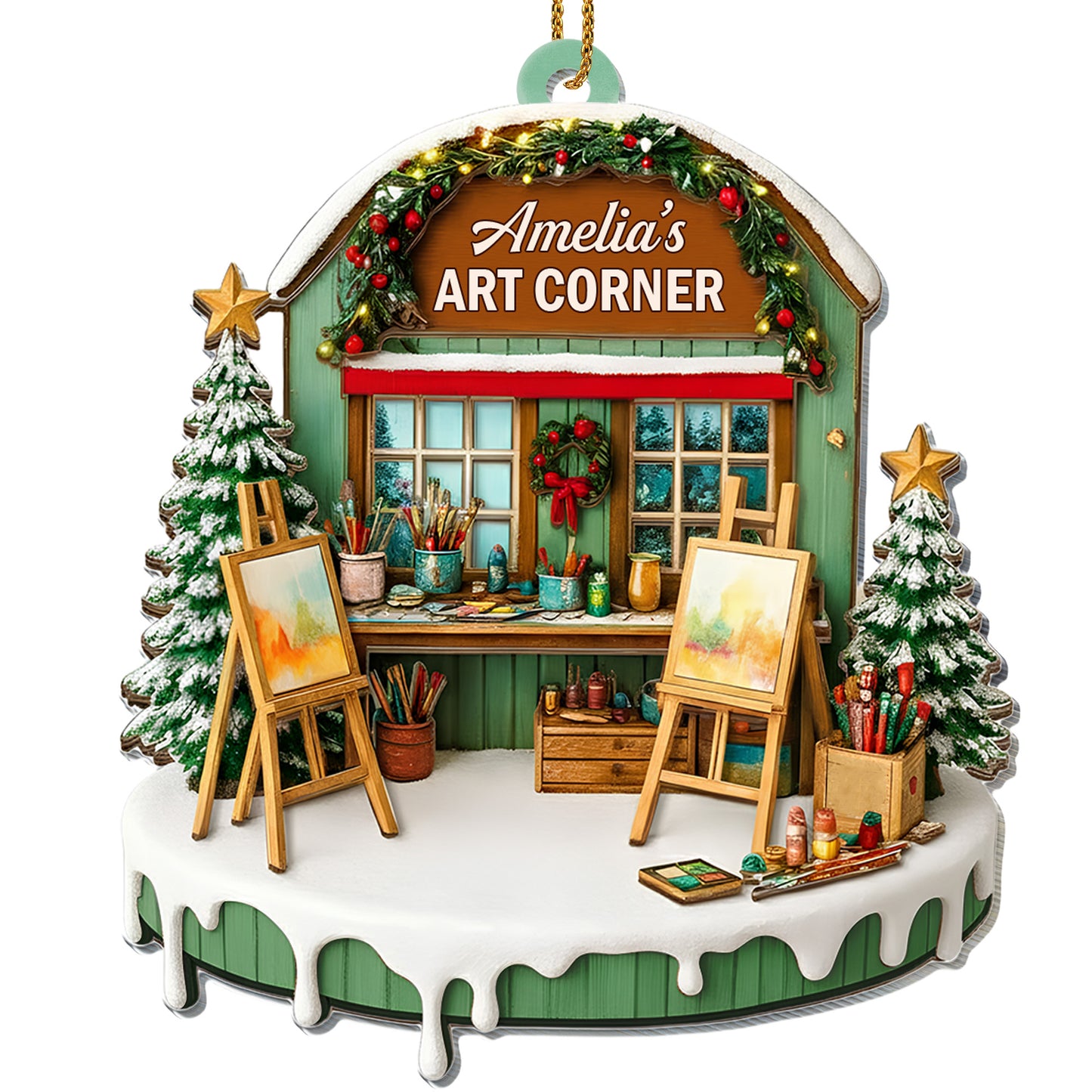 Capture Your Creative Spirit, Art Studio Christmas Ornament