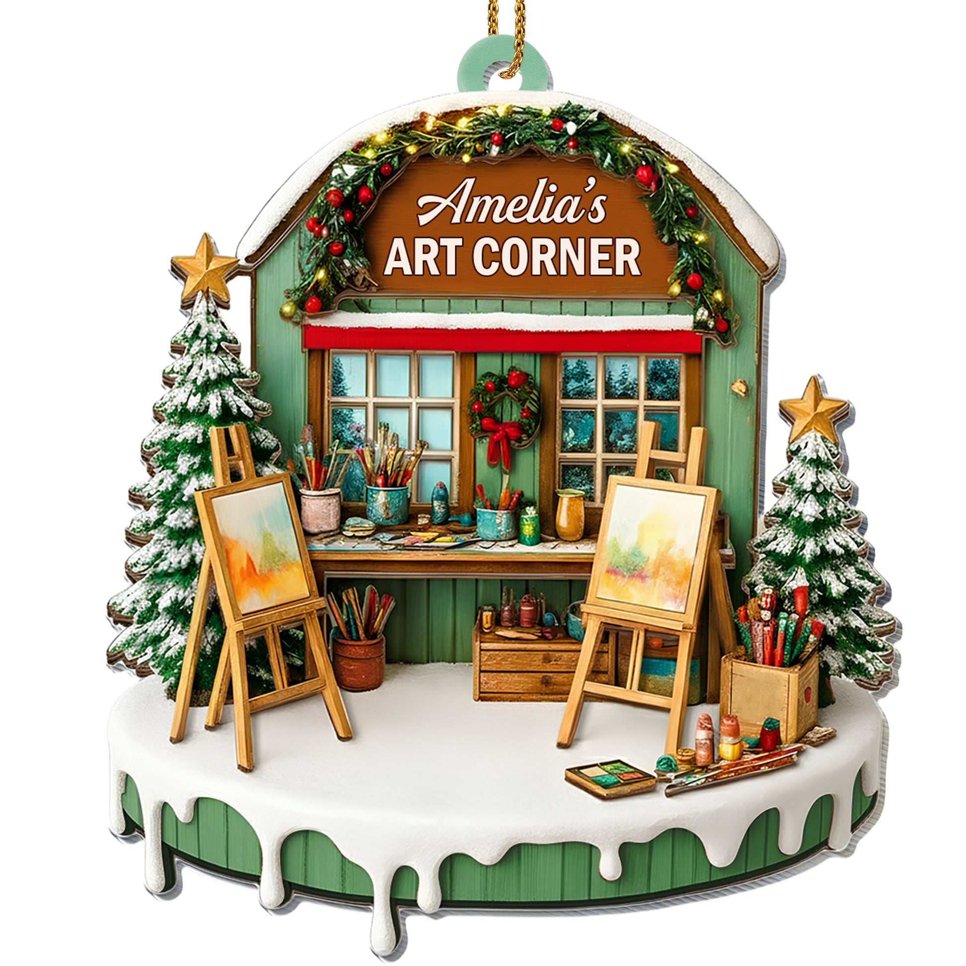 Capture Your Creative Spirit, Art Studio Christmas Ornament