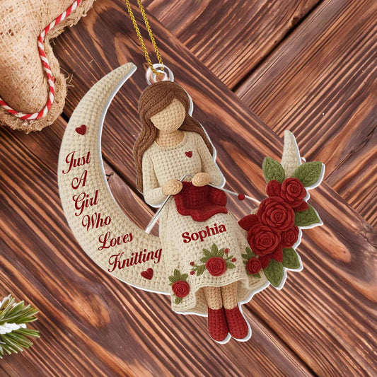 Just A Girl Who Loves Knitting, Girl and Roses