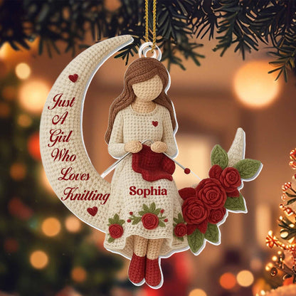 Just A Girl Who Loves Knitting, Girl and Roses