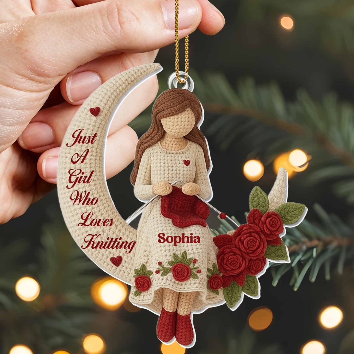 Just A Girl Who Loves Knitting, Girl and Roses