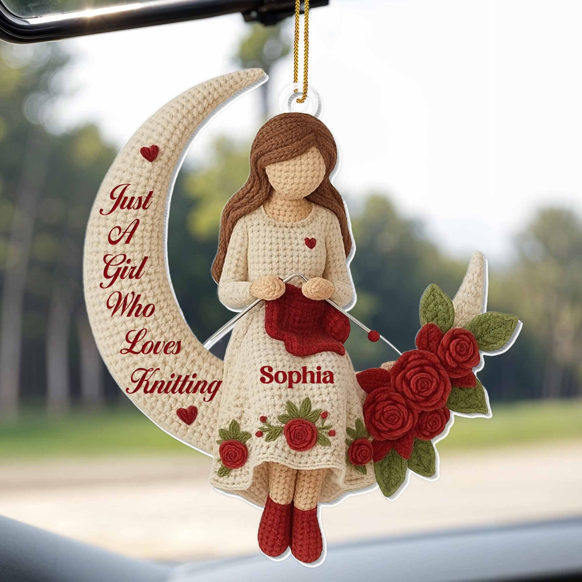 Just A Girl Who Loves Knitting, Girl and Roses