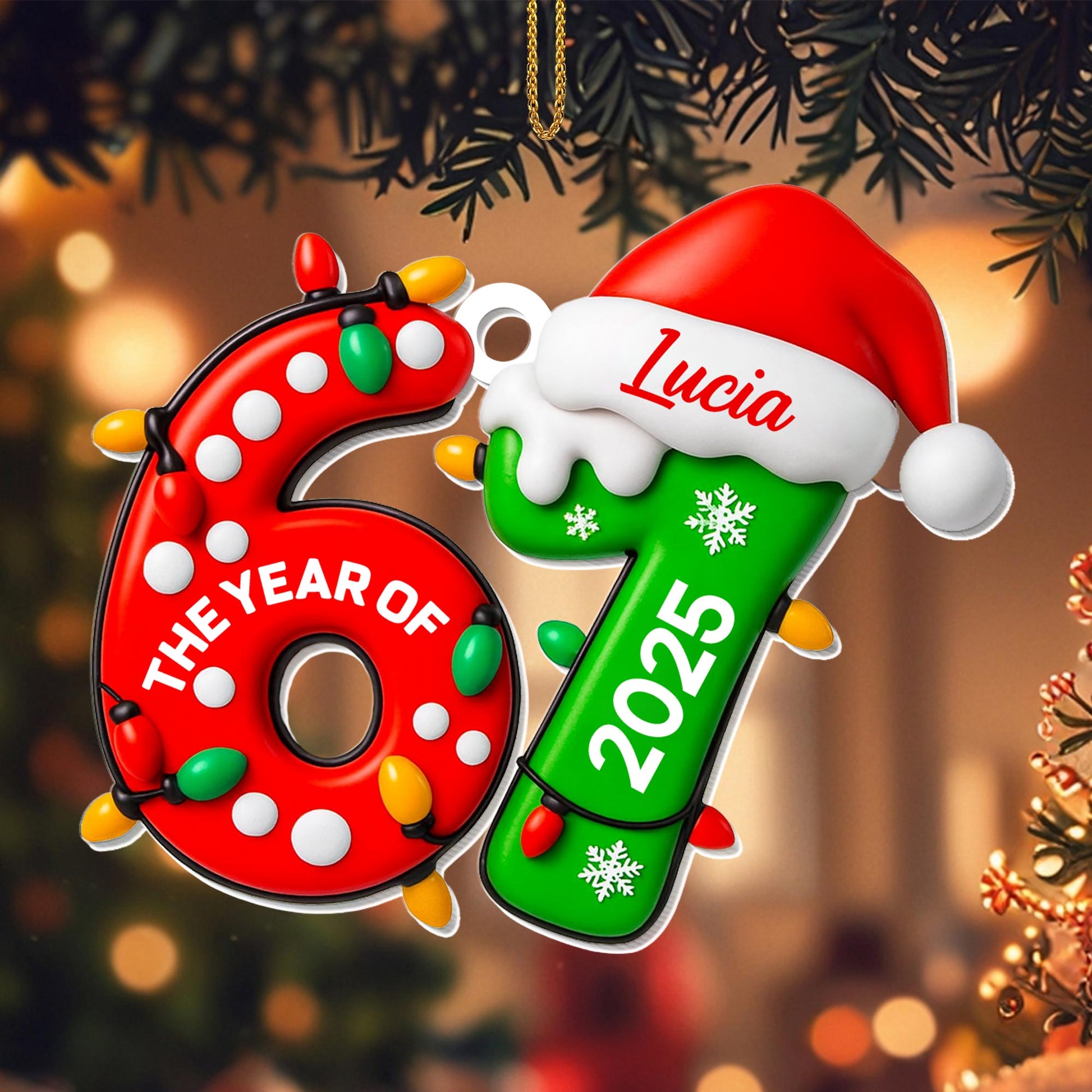 The Year Of 2025, Christmas Lights And Snowflakes