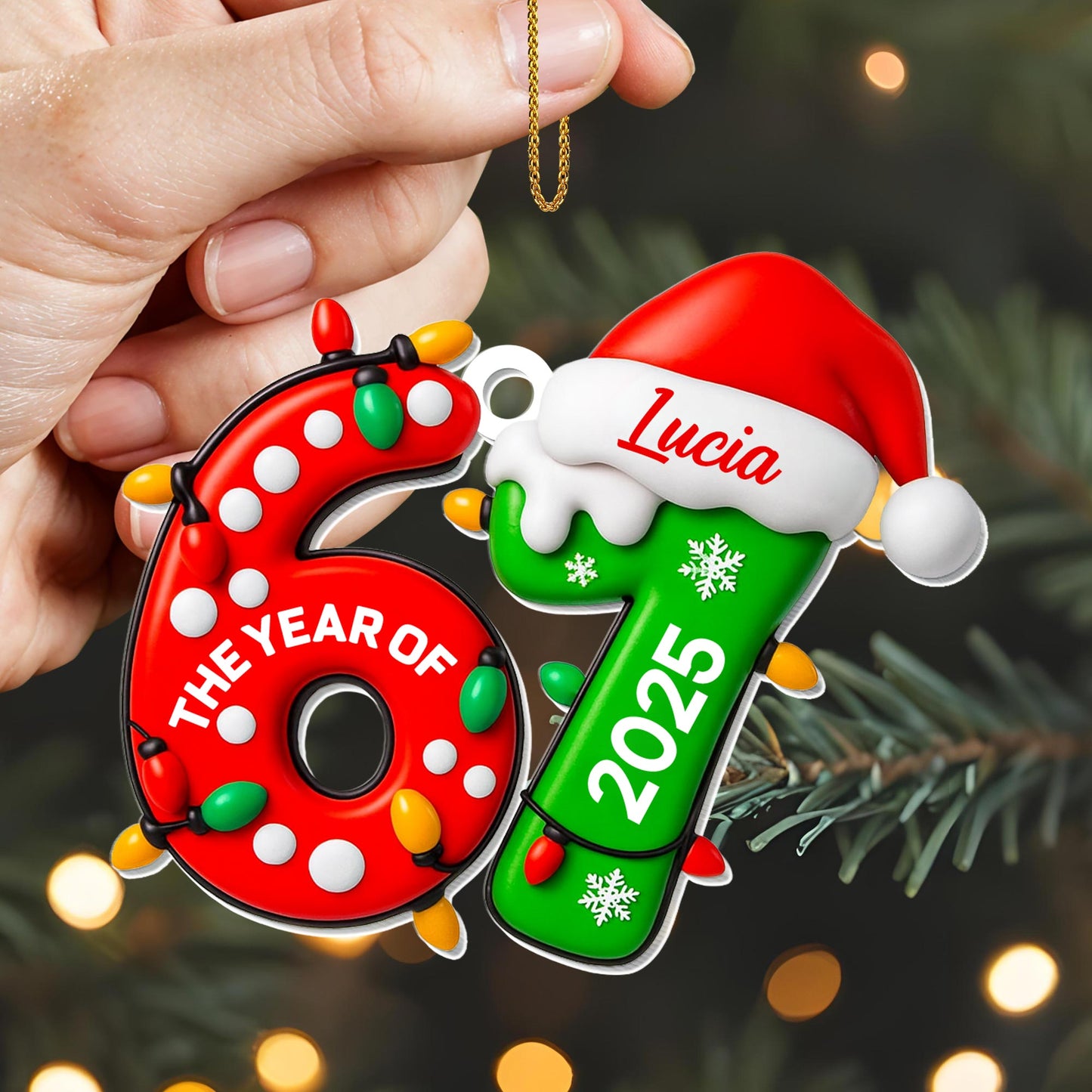 The Year Of 2025, Christmas Lights And Snowflakes