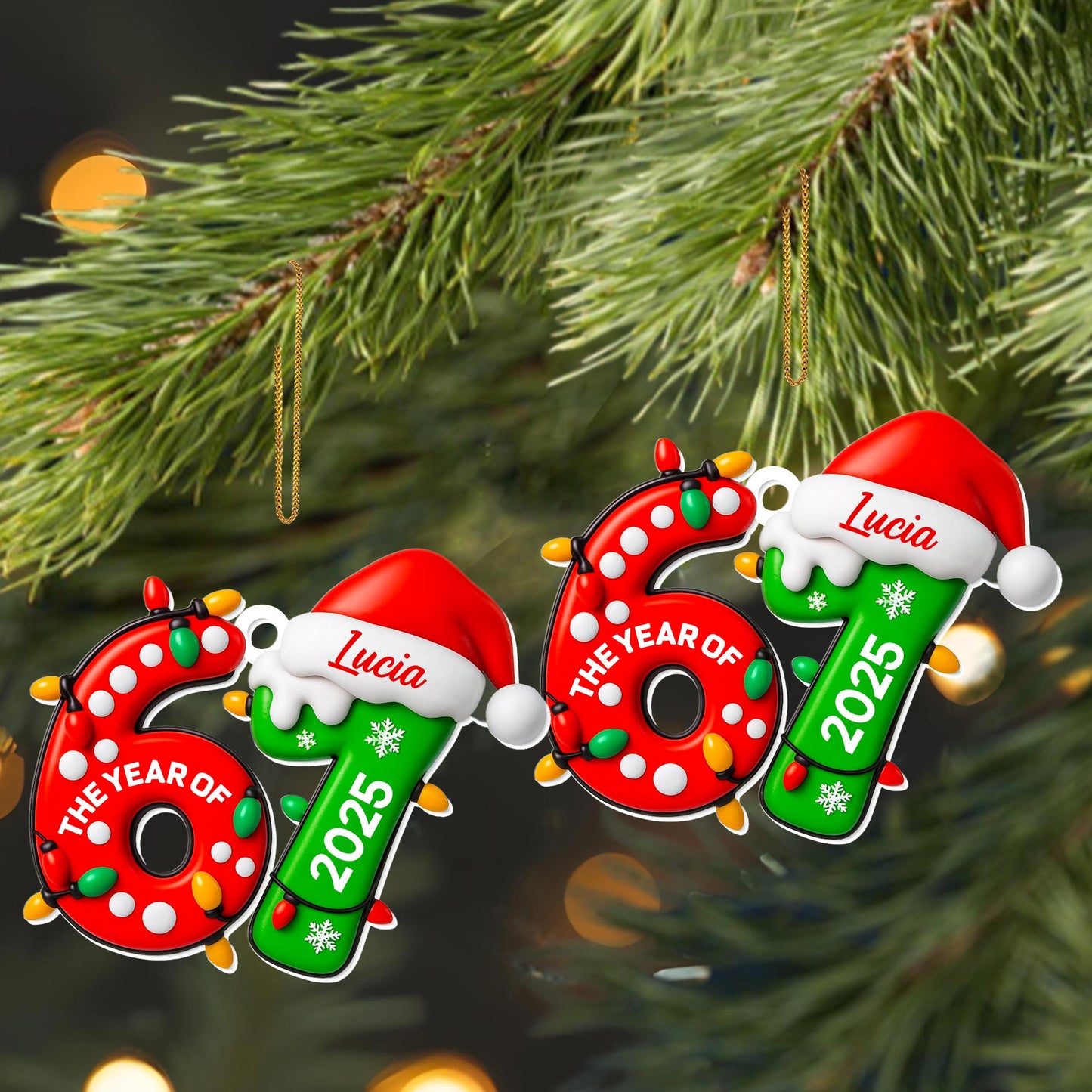 The Year Of 2025, Christmas Lights And Snowflakes