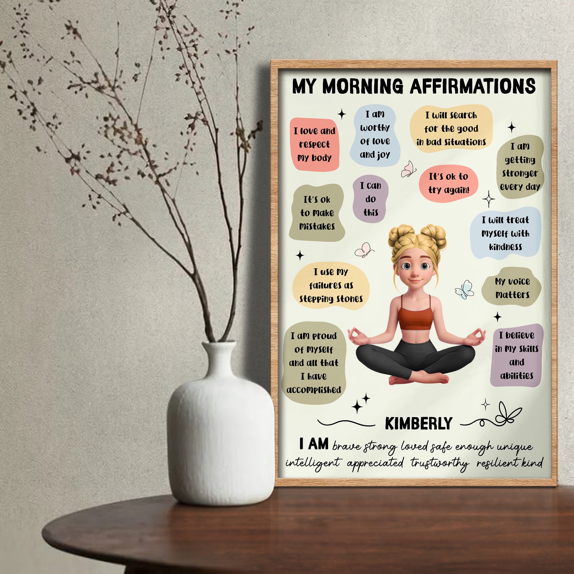 My Morning Affirmations, Girl And Inspirational Words