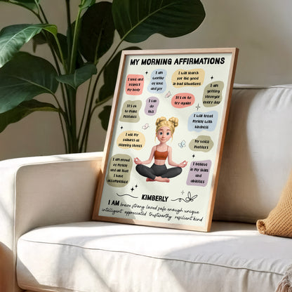 My Morning Affirmations, Girl And Inspirational Words