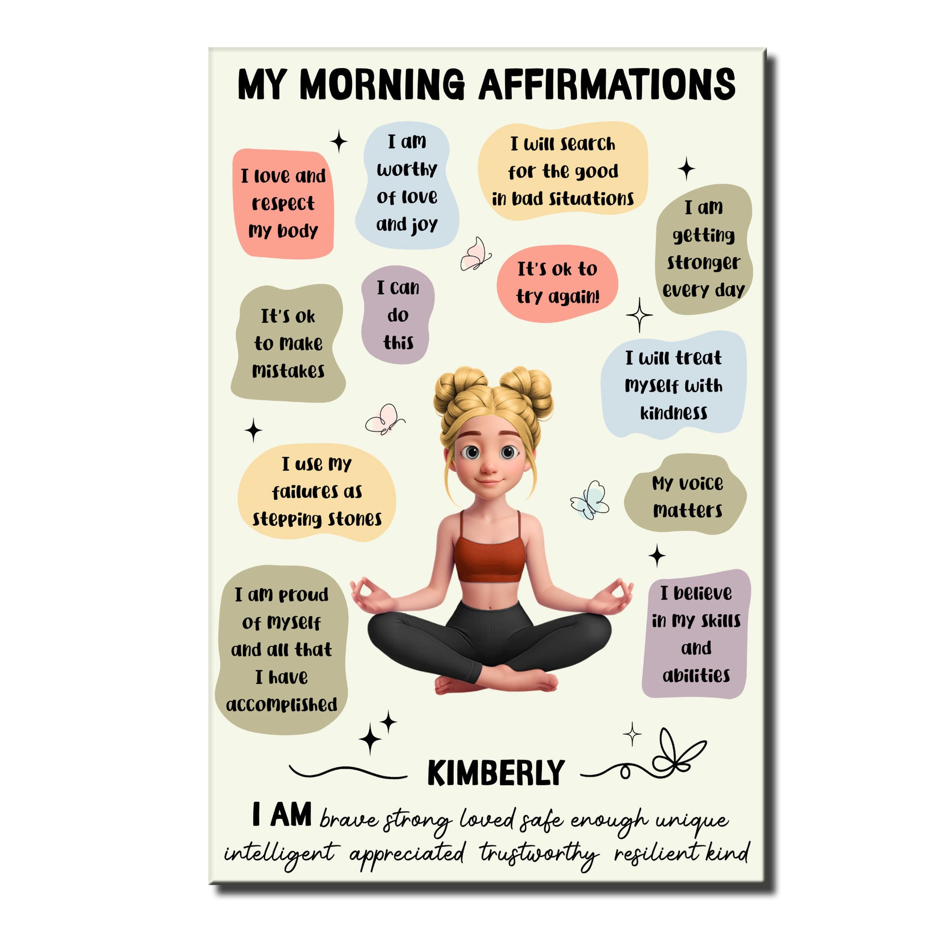 My Morning Affirmations, Girl And Inspirational Words