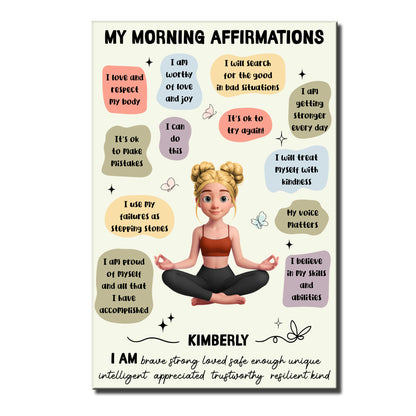 My Morning Affirmations, Girl And Inspirational Words
