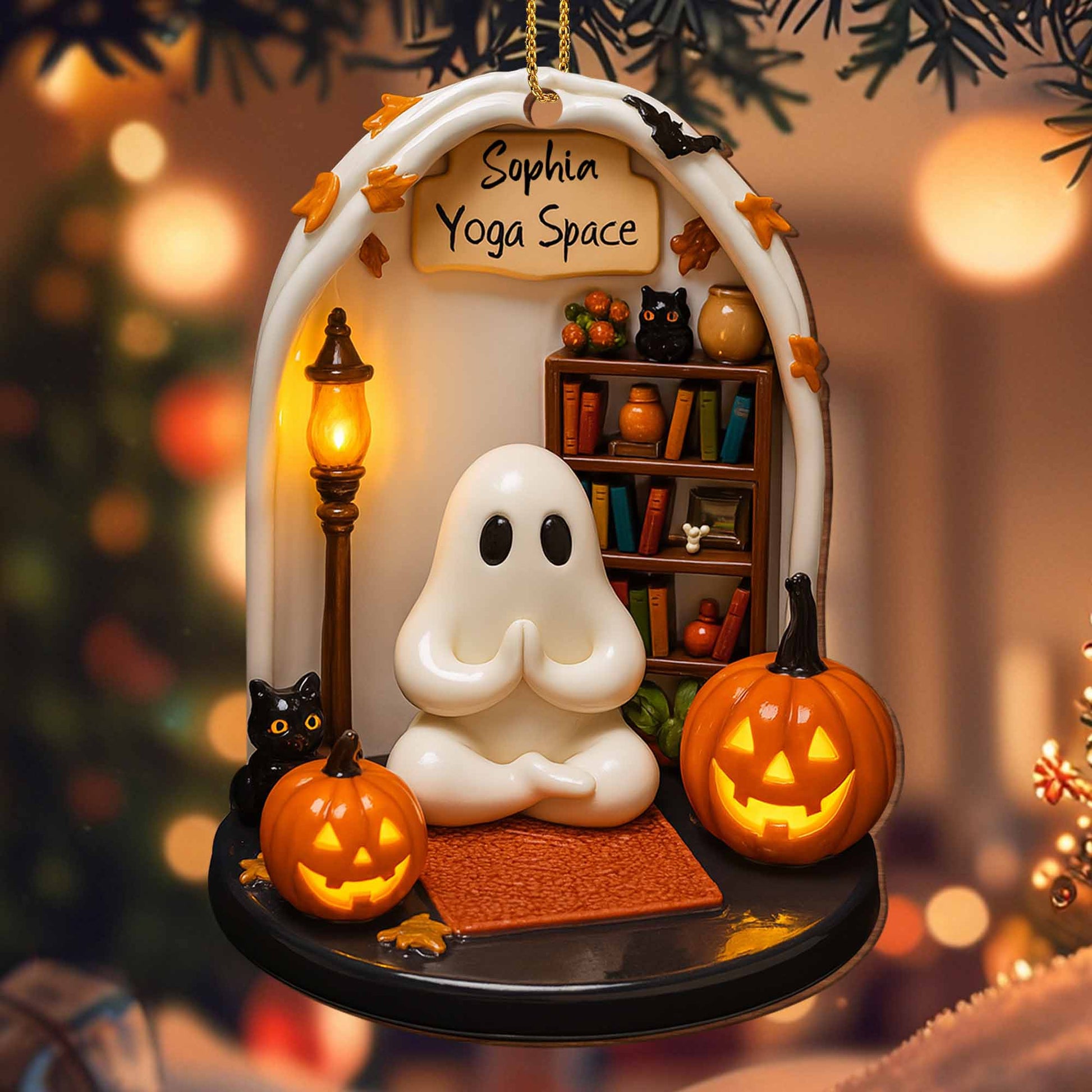 Yoga Space Halloween Pumpkin Ghost Decor