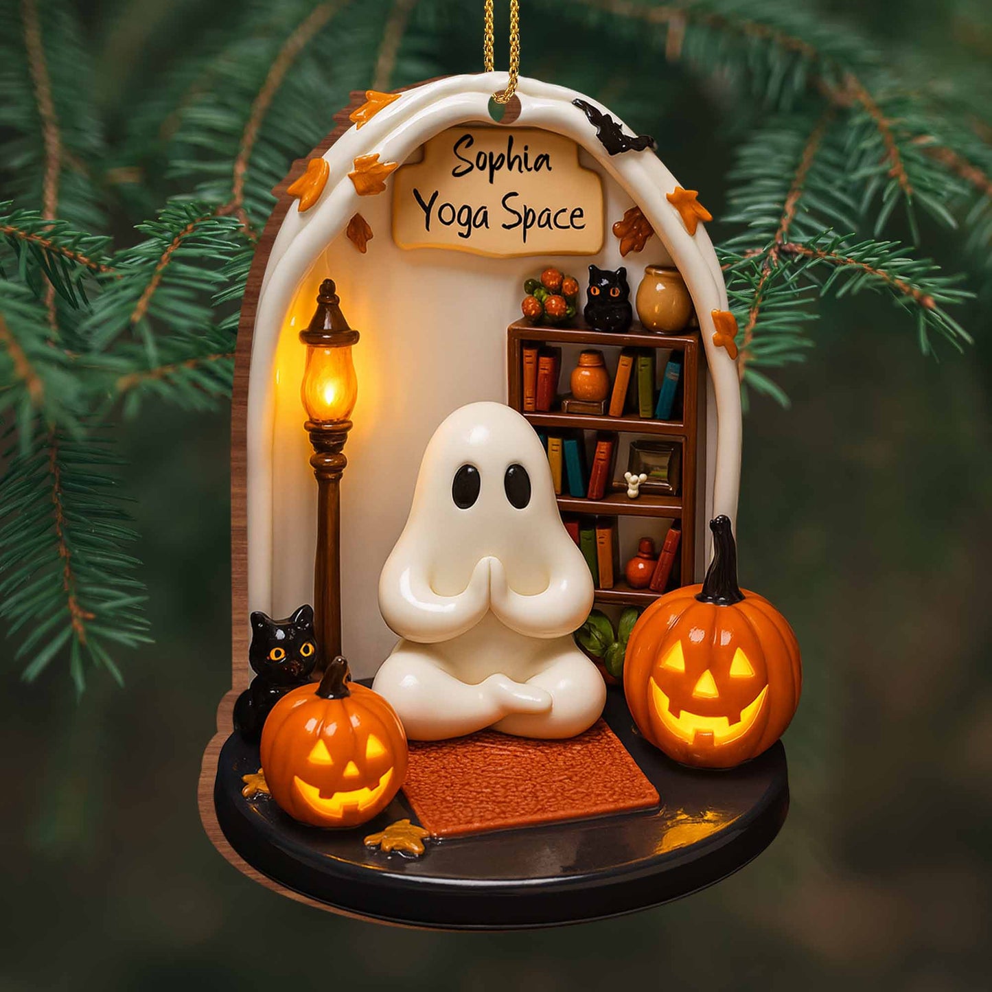 Yoga Space Halloween Pumpkin Ghost Decor