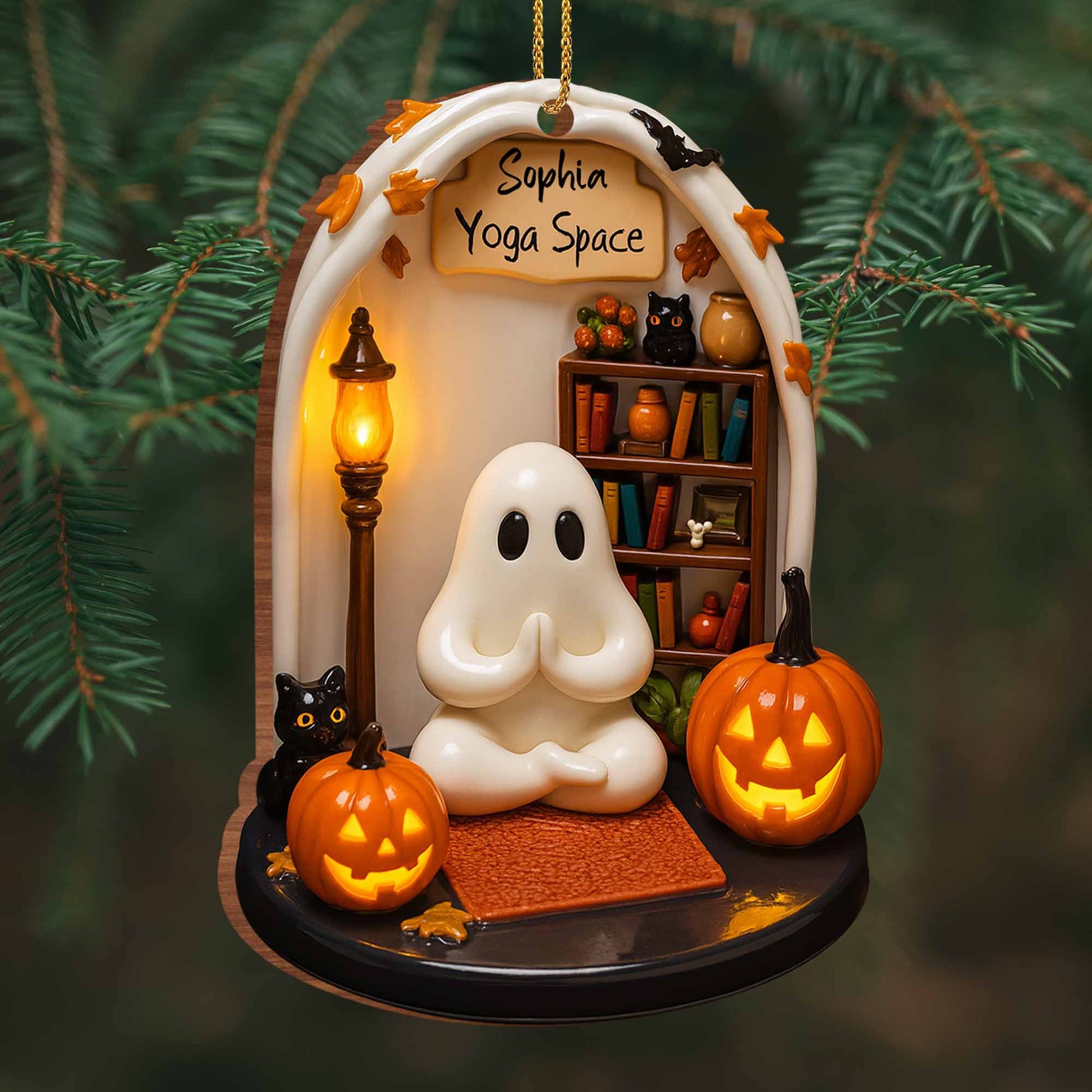 Yoga Space Halloween Pumpkin Ghost Decor
