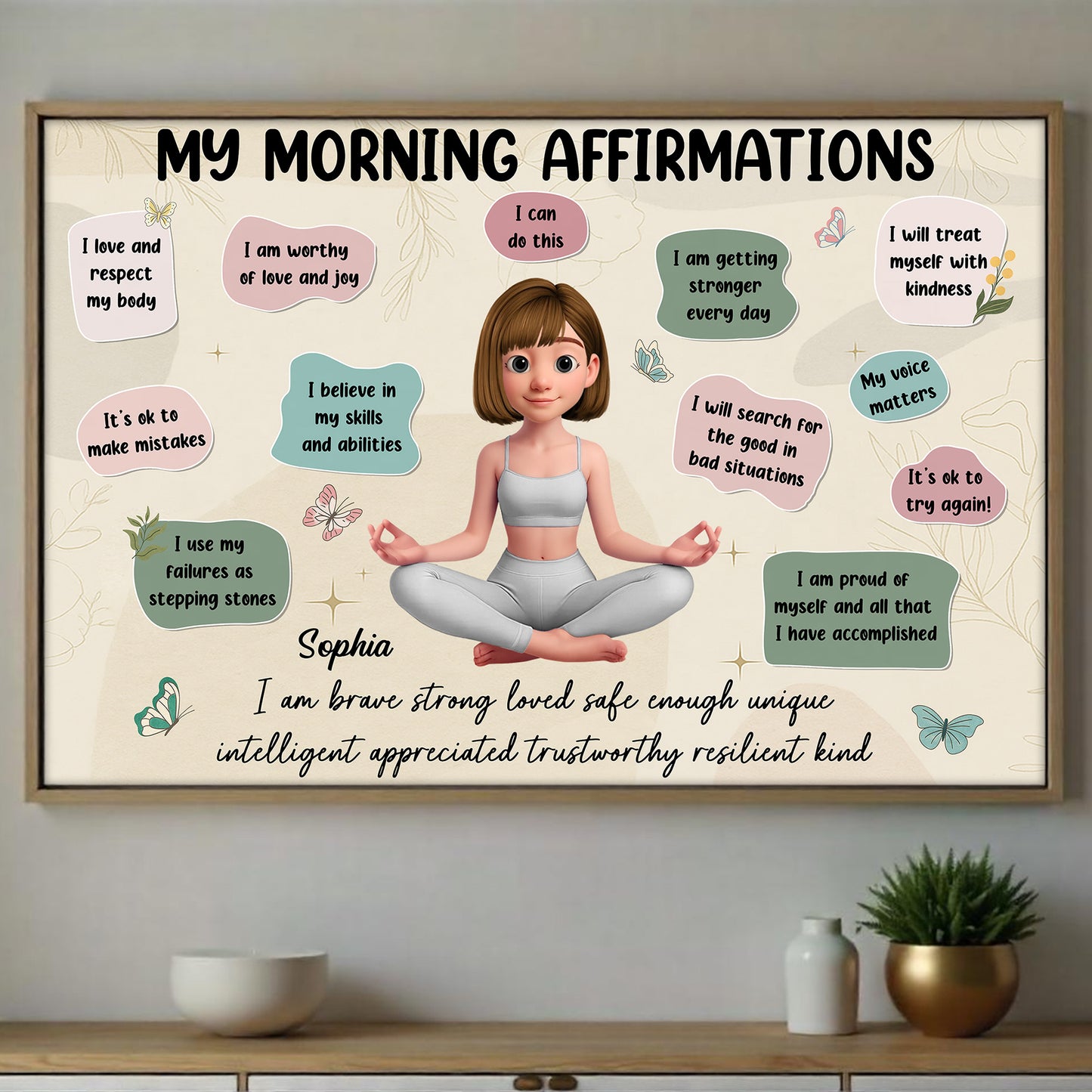 My Morning Affirmations With Young Girl and Yoga Pose