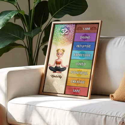 I Am Divine, Intuitive, Yoga And Chakras Inspired Poster