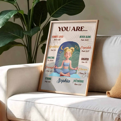 You Are Always Loved, Meditating Girl Inspirational Poster