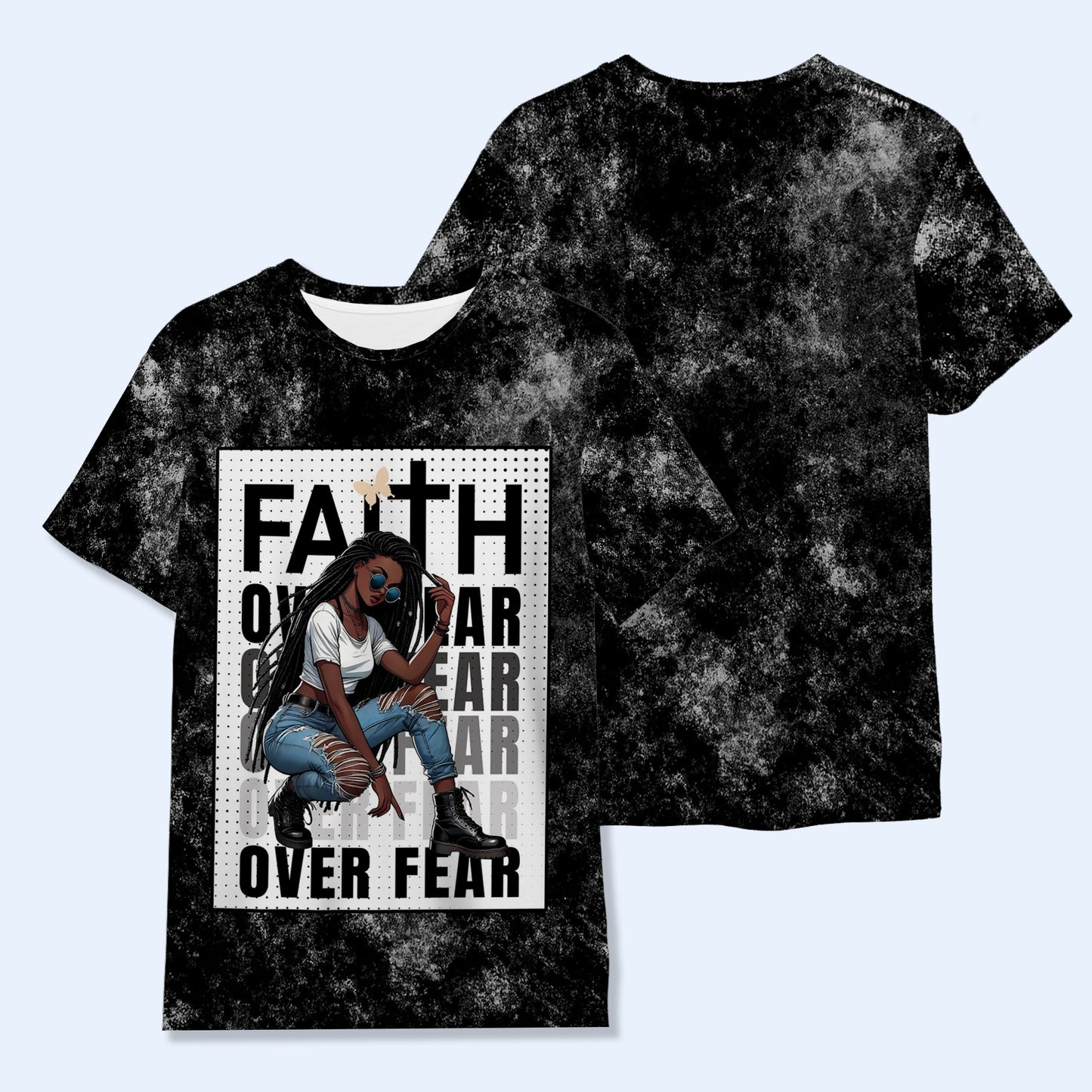 FAITH OVER FEAR - Personalized Custom Unisex All-Over Printed T-Shirt - DG003_3T