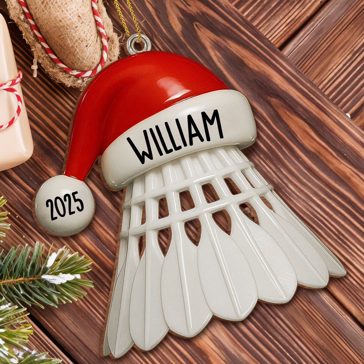 Celebra tus momentos especiales con una pelota de tenis personalizada - Adorno de madera personalizado, forma personalizada - SPORT021_WDO