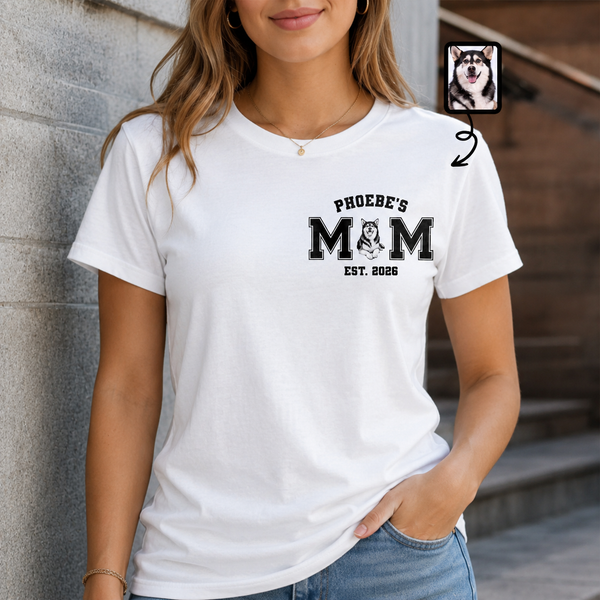 Dad Est Custom Dog T-shirt With Pet Illustration - Personalized Custom Unisex T-shirt, Hoodie - PET172_WBAS