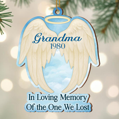 Alas de ángel en memoria de quienes hemos perdido - Adorno de madera personalizado, forma personalizada - HME255_WDO