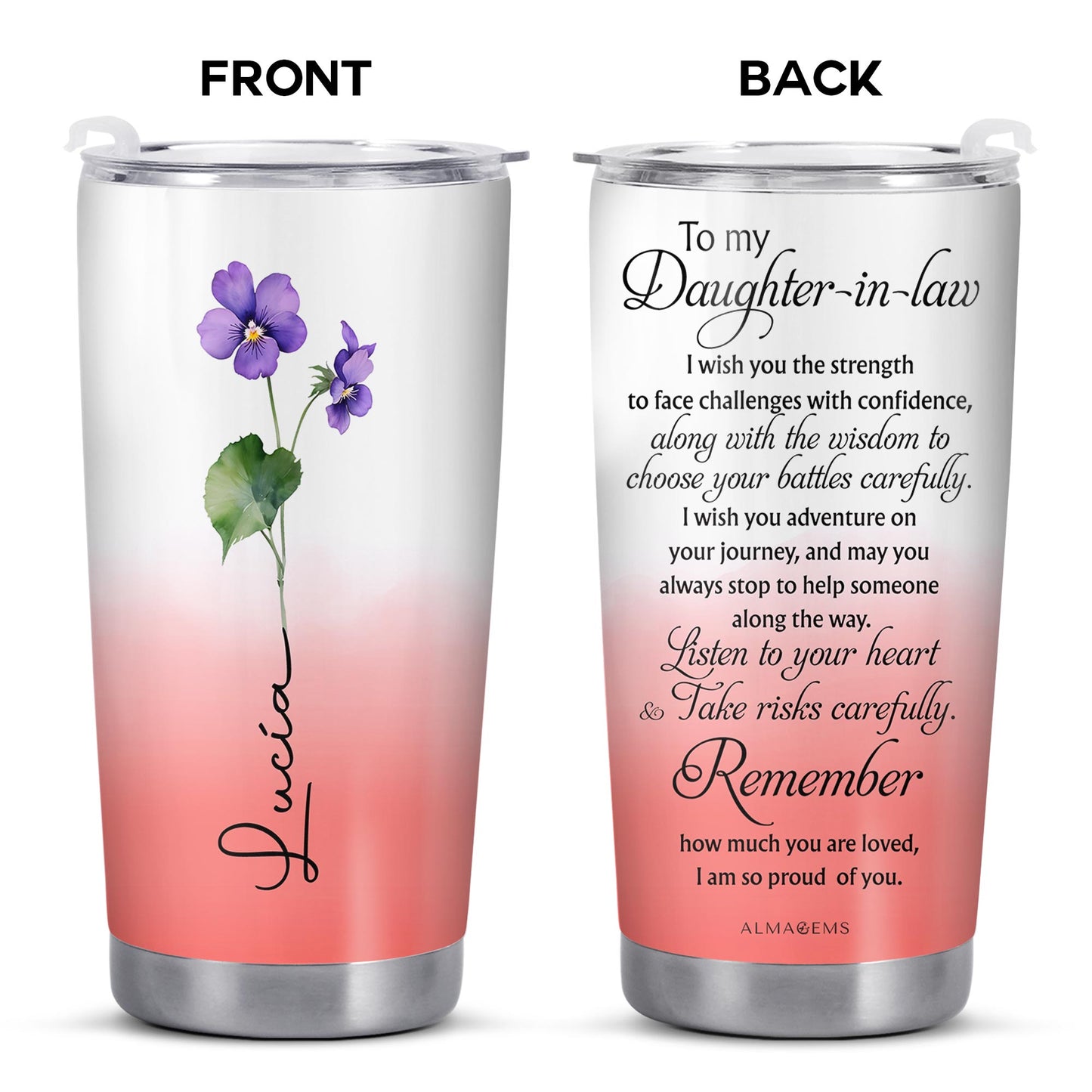 Take Risks Carefully, Remember You Are Loved - Personalized Custom Stainless Steel Tumbler 20oz 30oz - DAU071_TB