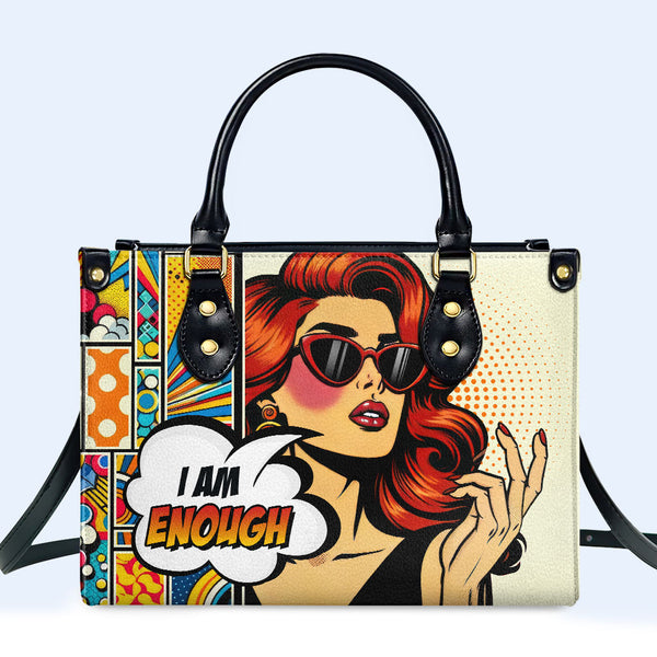 Je suis assez - Sac à main en cuir personnalisé - enough01