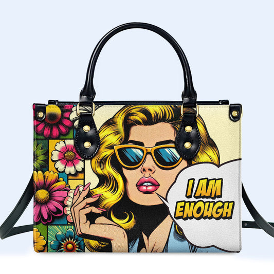 I Am Enough - Personalized Leather Handbag - enough05