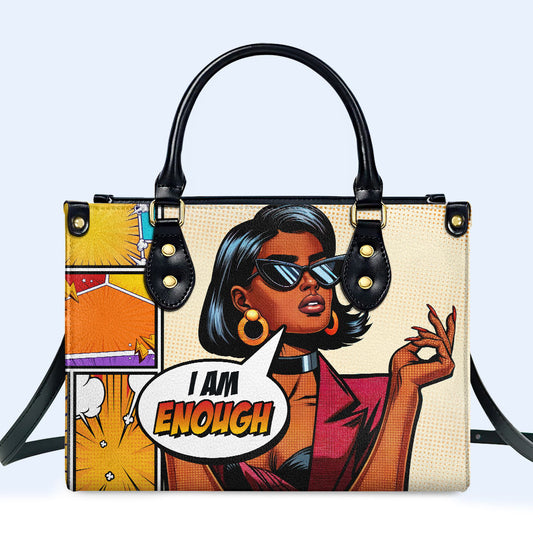 I Am Enough - Personalized Leather Handbag - enough06