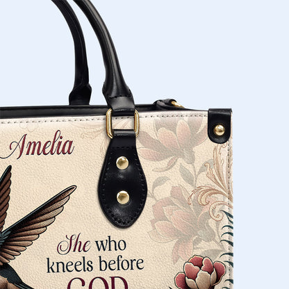 She Who Kneels Before God - Hummingbird - Personalized Custom Leather Handbag - hmb_she_before_gd_1 ag26