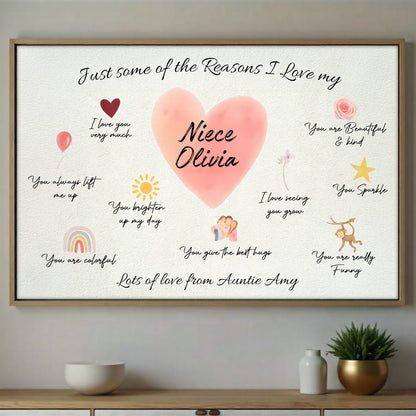 Reasons I Love My Kid Heart Balloon Star Rainbow - Personalized Custom Horizontal Poster - KID475_HPOS
