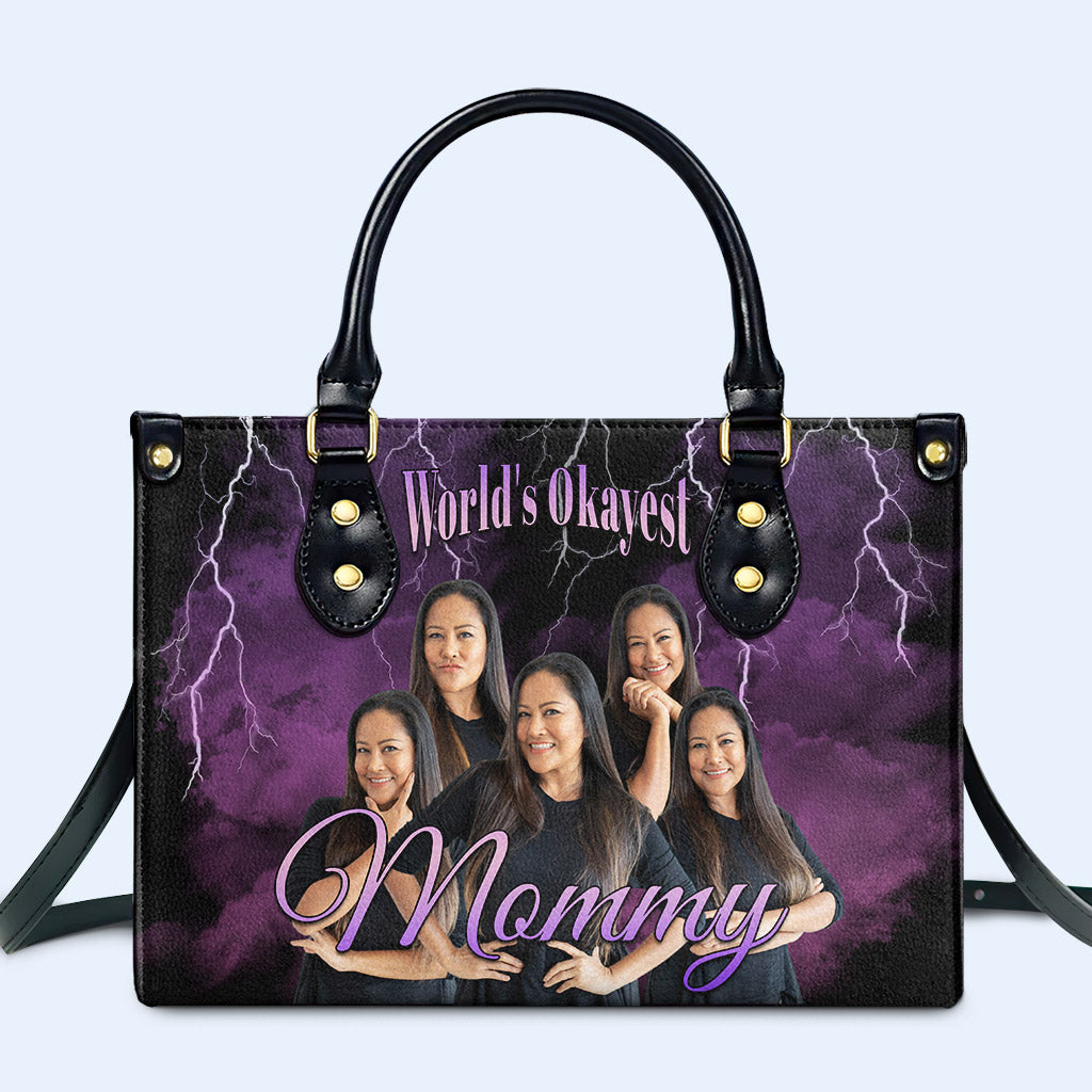 World's Okayest ... - Personalized Custom Leather Handbag - FM017_HB