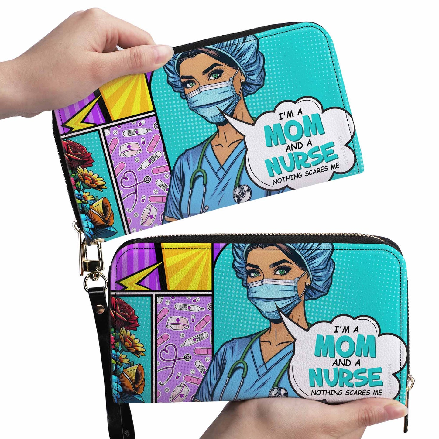 Custom Name And Title - I'm A Mom And A Nurse - Women Leather Wallet - MM01WL