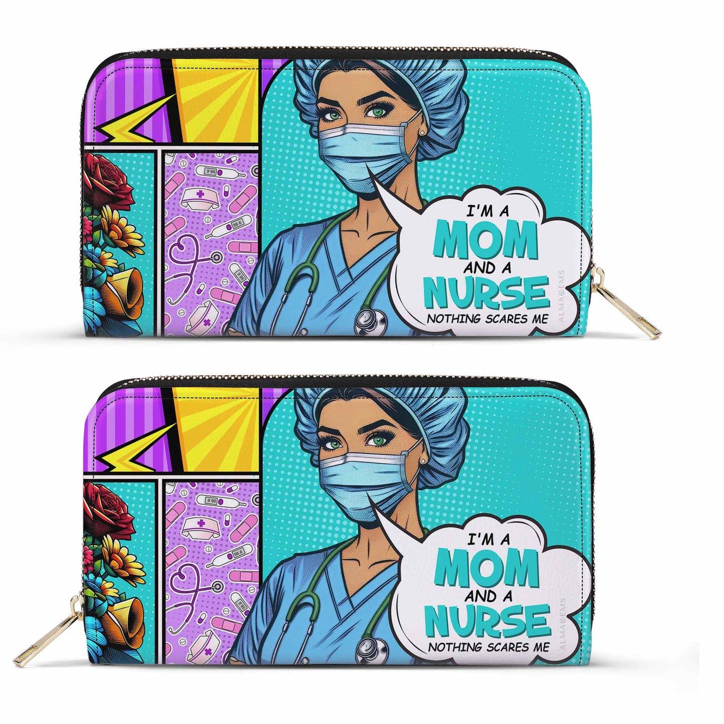 Custom Name And Title - I'm A Mom And A Nurse - Women Leather Wallet - MM01WL